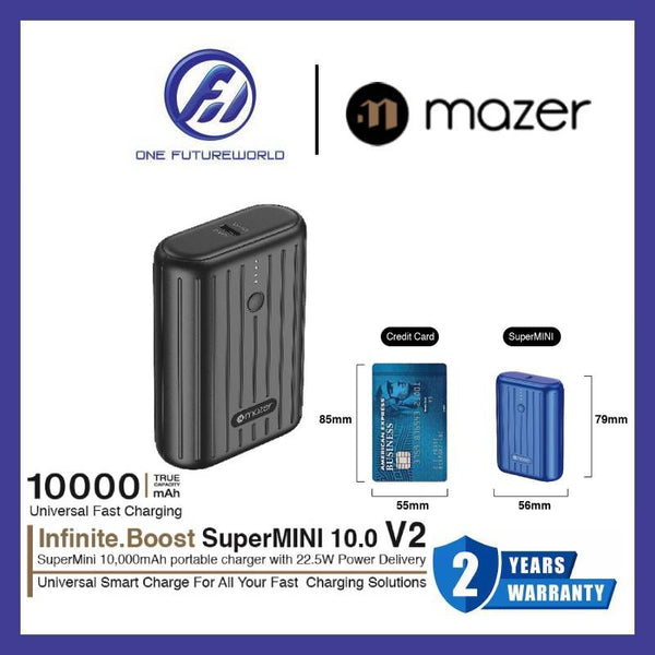 Mazer SuperMINI PD20W Power Bank (10K mAh for Mobile) [Black/Blue]